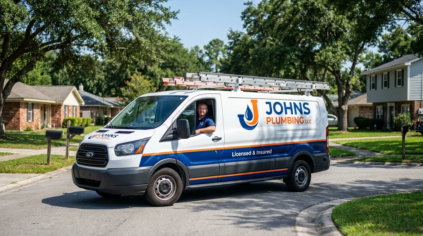 Johns Plumbing LLC service van in Apple Creek, OH