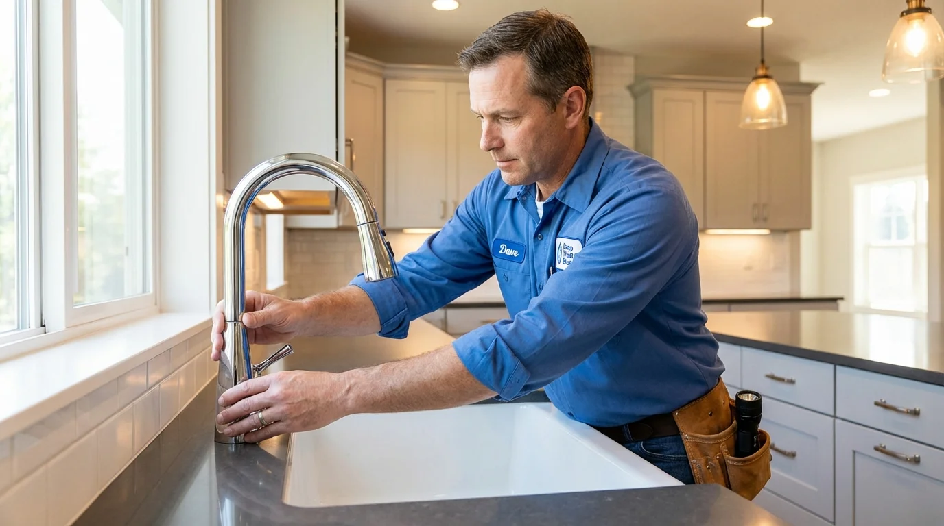 Kitchen faucet installation by Johns Plumbing LLC in Apple Creek